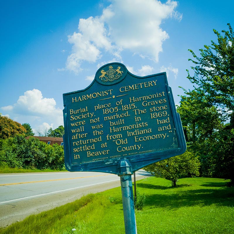 Harmonist Cemetery historic marker