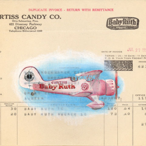 Curtiss Candy Company invoice