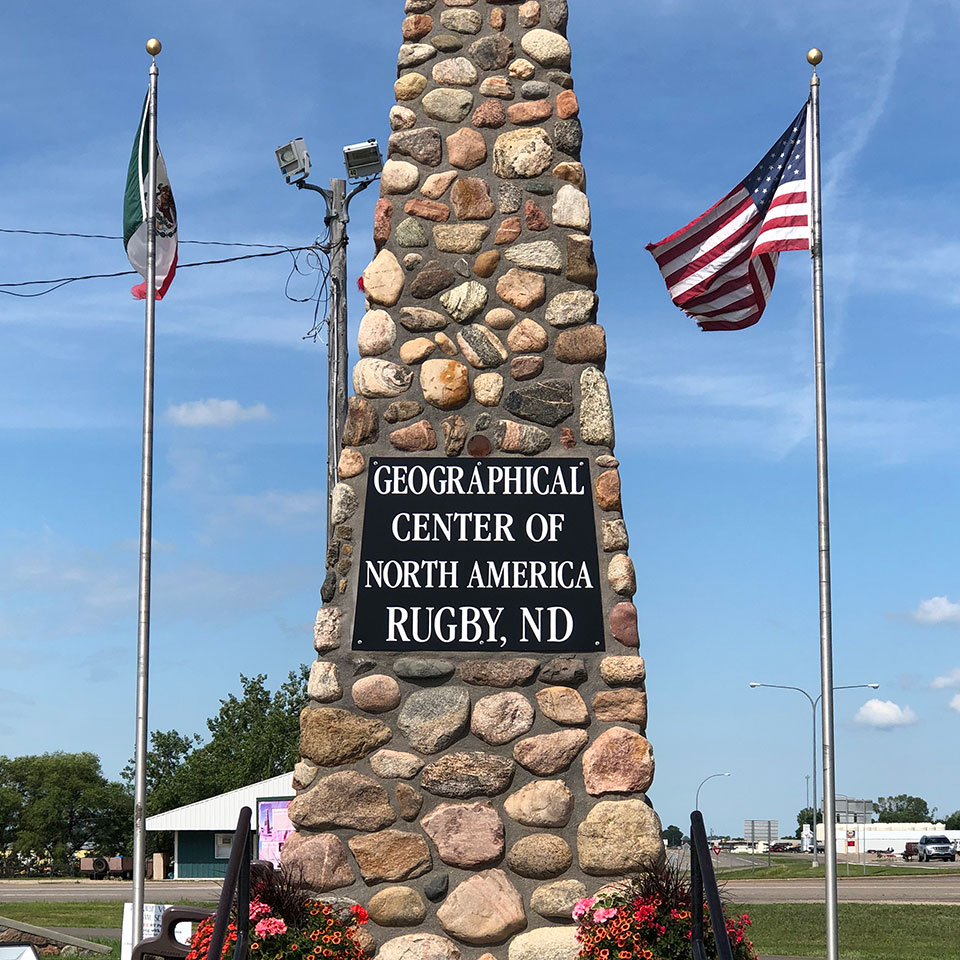 Geographic Center of North America monument in Rugby, ND