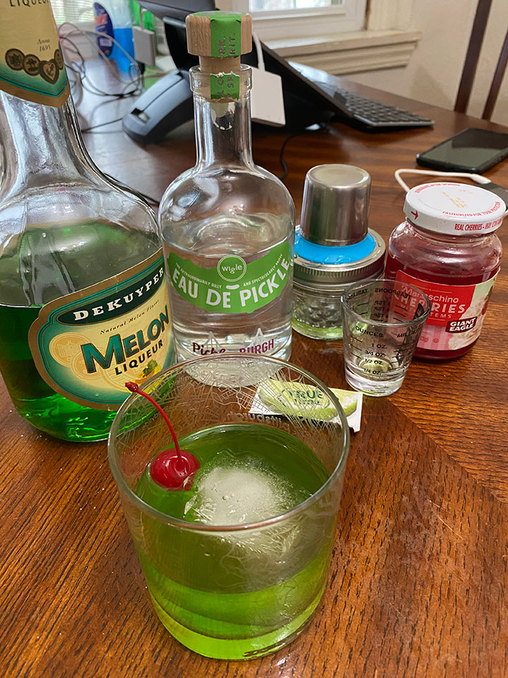 the pickled melon cocktail