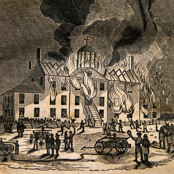 the burning of the Ursuline convent in Charleston, MA on August 11, 1834
