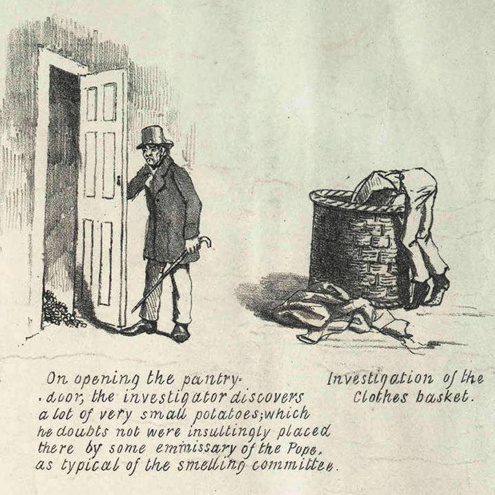 satirical cartoon depicting the activities of the Massachusetts Legislature's "Smelling Committee"