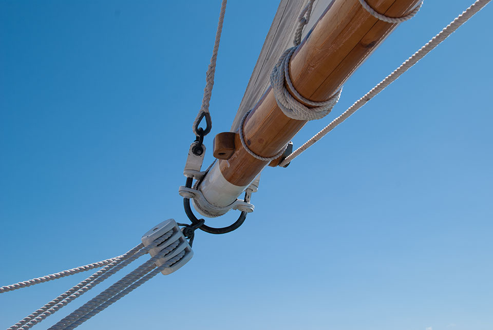 the rigging of a sailship